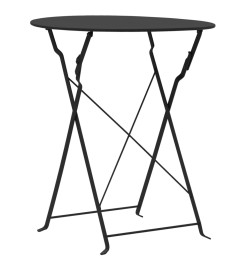 Mobilier de bistro 3 pcs Acier Noir