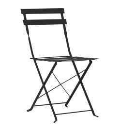 Mobilier de bistro 3 pcs Acier Noir