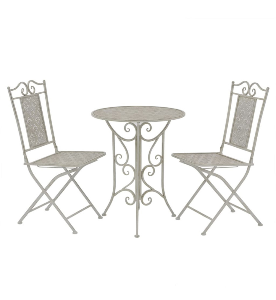 Ensemble de bistro 3 pcs Acier Gris