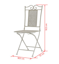 Ensemble de bistro 3 pcs Acier Gris