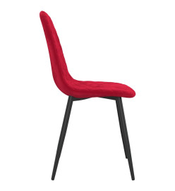 Chaises à manger lot de 6 rouge bordeaux velours