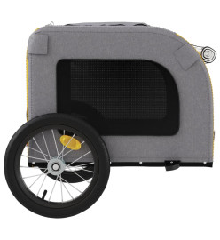 Remorque de vélo pour chien jaune et gris tissu oxford et fer