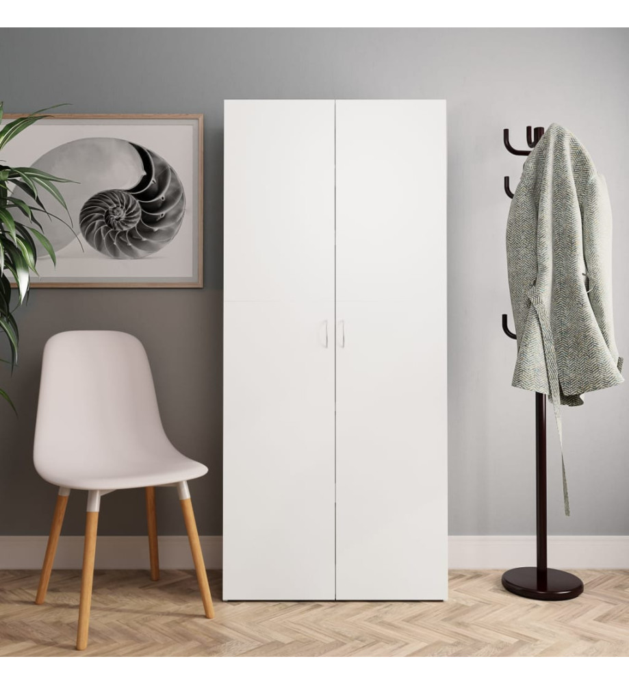 Armoire à chaussures Blanc 80 x 35,5 x 180 cm Bois d'ingénierie