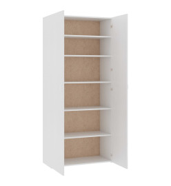 Armoire à chaussures Blanc 80 x 35,5 x 180 cm Bois d'ingénierie