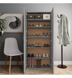 Armoire à chaussures Sonoma gris 80x35,5x180 cm Bois ingénierie