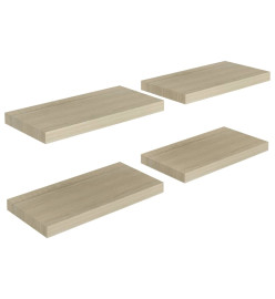 Étagères murales flottantes 4 pcs Chêne 50x23x3,8 cm MDF