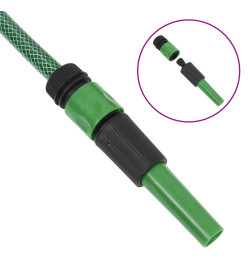 Tuyau d'arrosage avec jeu de raccords vert 0,6" 50 m PVC