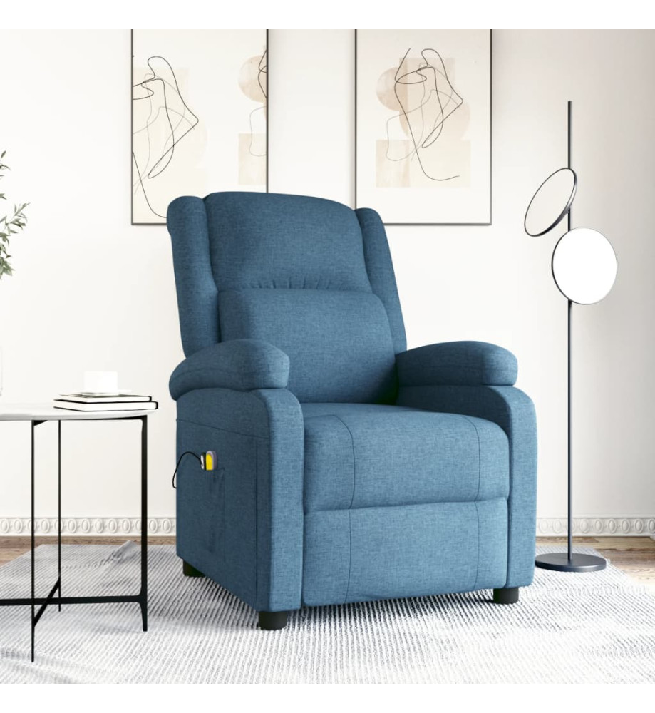 Fauteuil électrique de massage Bleu Tissu