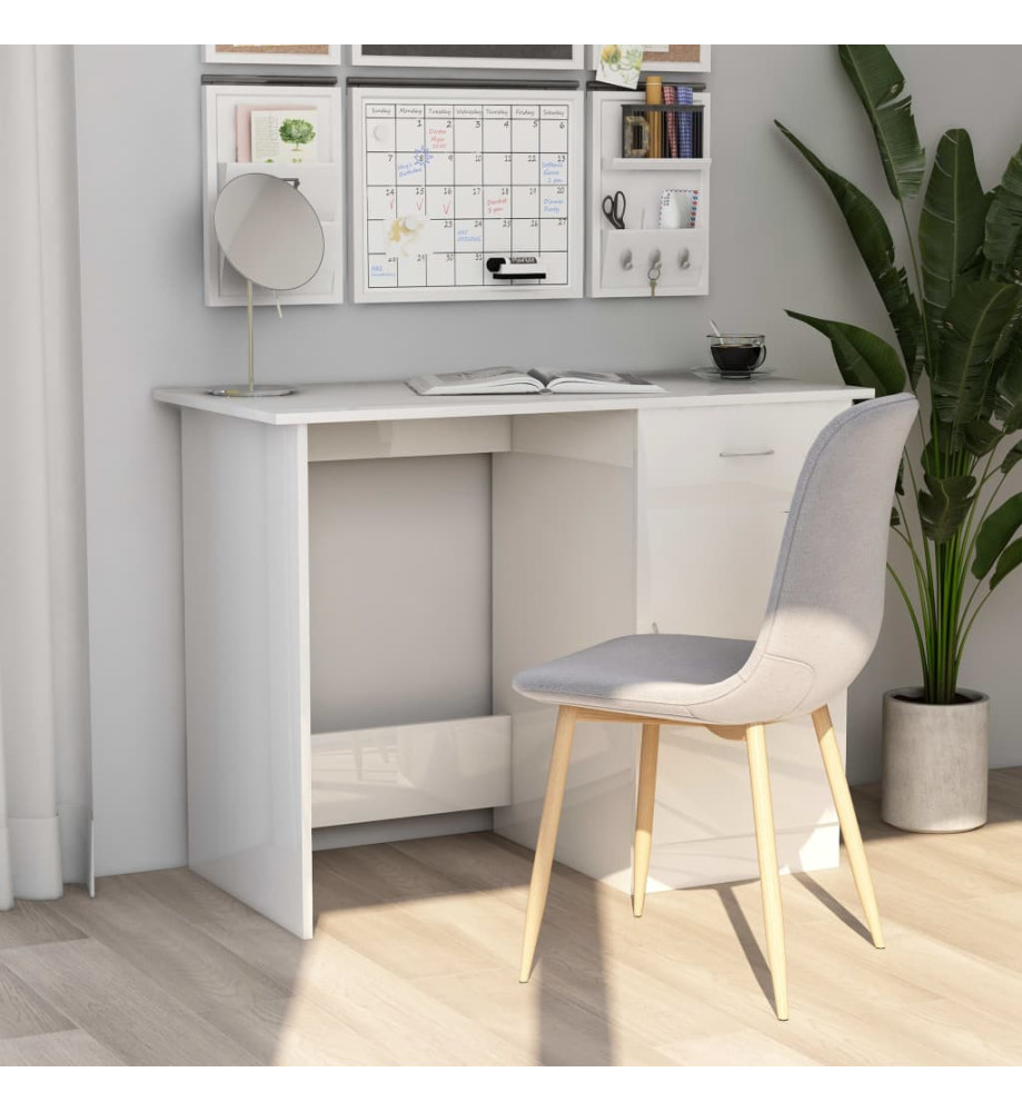 Bureau Blanc brillant 100 x 50 x 76 cm Aggloméré