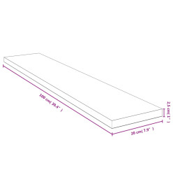 Étagère murale 100x20x2,5 cm bambou