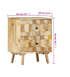 Table de chevet 40x30x50 cm Bois de manguier massif