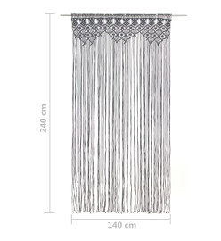 Rideau en macramé Anthracite 140x240 cm Coton