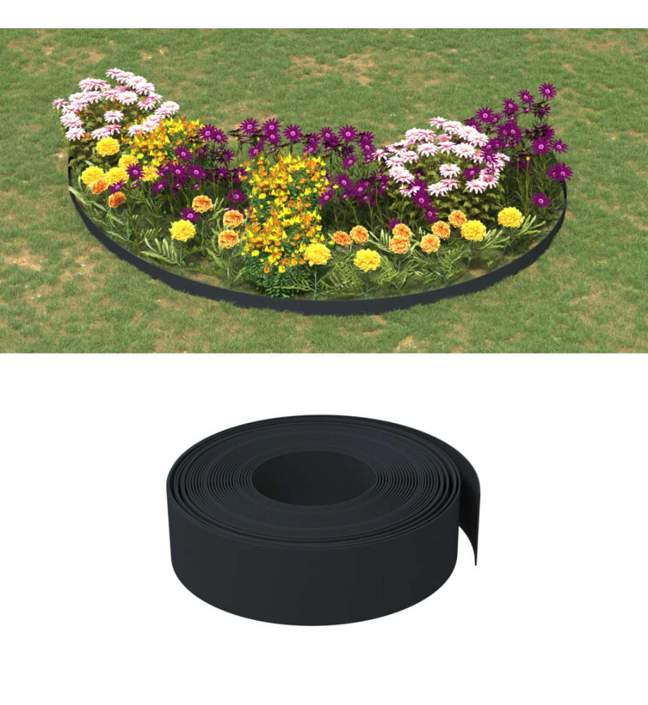 Bordures de jardin 3 pcs noir 10 m 15 cm polyéthylène