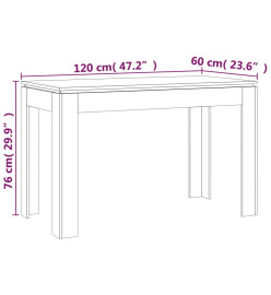 Table à dîner Chêne fumé 120x60x76 cm Bois d'ingénierie