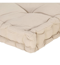 Coussin de plancher de palette Coton 120x40x7 cm Beige