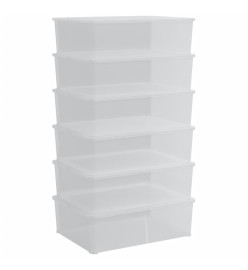 Boîtes de rangement en plastique 6 pcs 25 L empilables