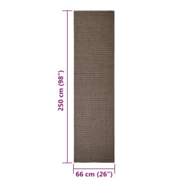 Tapis en sisal pour griffoir marron 66 x 250 cm