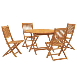 Ensemble de salle à manger de jardin 5 pcs bois d'acacia solide