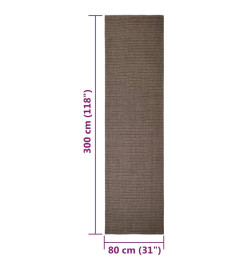 Tapis en sisal pour griffoir marron 80x300 cm