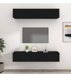 Meubles TV 4 pcs Noir 80x30x30 cm Bois d'ingénierie