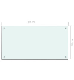 Dosseret de cuisine Blanc 80x40 cm Verre trempé