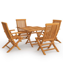 Salon de jardin 5 pcs Bois de teck massif