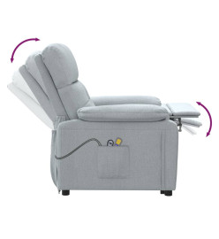 Fauteuil de massage inclinable Gris clair Tissu