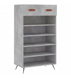 Armoire à chaussures gris béton 60x35x105 cm bois d'ingénierie