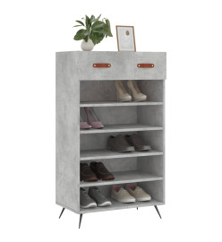 Armoire à chaussures gris béton 60x35x105 cm bois d'ingénierie