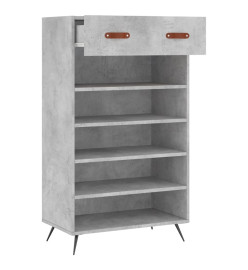 Armoire à chaussures gris béton 60x35x105 cm bois d'ingénierie