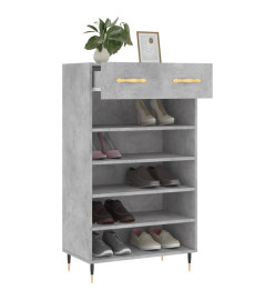 Armoire à chaussures gris béton 60x35x105 cm bois d'ingénierie