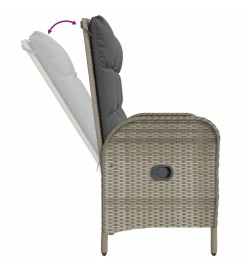 Mobilier à dîner de jardin 4pcs et coussins Gris Résine tressée