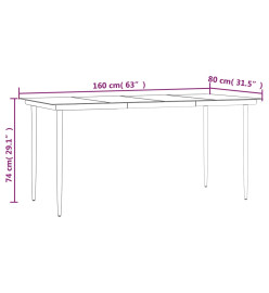 Ensemble à manger de jardin 5pcs gris/noir résine tressée/acier