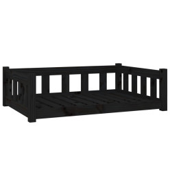 Lit pour chien noir 95,5x65,5x28 cm bois de pin solide