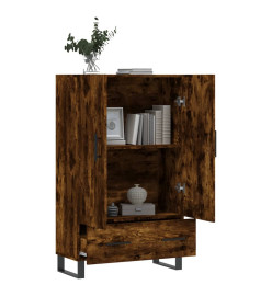 Buffet haut chêne fumé 69,5x31x115 cm bois d'ingénierie