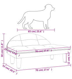 Lit pour chien gris foncé 70x52x30 cm tissu