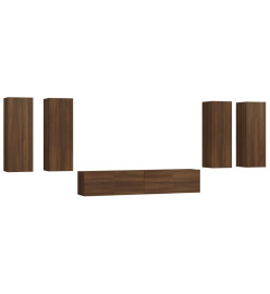 Ensemble de meubles TV 6 pcs Chêne marron Bois d'ingénierie