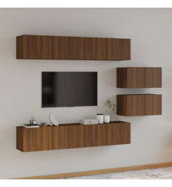 Ensemble de meubles TV 6 pcs Chêne marron Bois d'ingénierie