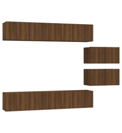 Ensemble de meubles TV 6 pcs Chêne marron Bois d'ingénierie