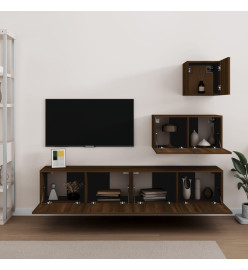 Ensemble de meubles TV 4 pcs Chêne marron Bois d'ingénierie