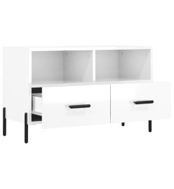 Meuble TV Blanc brillant 80x36x50 cm Bois d'ingénierie