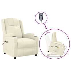 Fauteuil de massage Blanc crème Similicuir