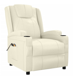 Fauteuil de massage Blanc crème Similicuir