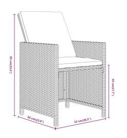 Ensemble à dîner de jardin coussins 7 pcs Résine tressée Noir