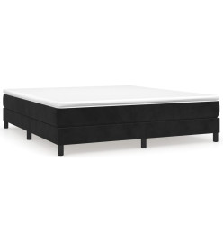 Lit à sommier tapissier avec matelas Noir 180x200 cm Velours