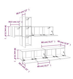 Ensemble de meubles TV 7 pcs Chêne marron Bois d'ingénierie