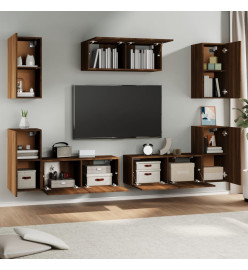 Ensemble de meubles TV 7 pcs Chêne marron Bois d'ingénierie