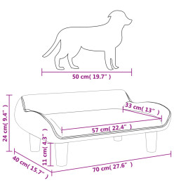 Lit pour chien crème 70x40x24 cm velours