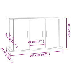 Support pour aquarium sonoma gris 101x41x58cm bois d'ingénierie