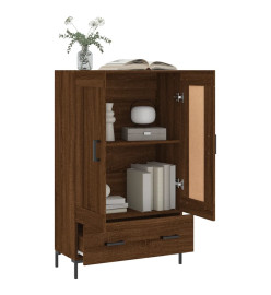 Buffet haut chêne marron 69,5x31x115 cm bois d'ingénierie